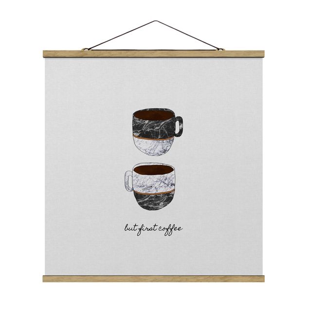 Contemporary art prints Coffee Mugs Quote But first Coffee