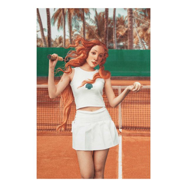 Orange art print Tennis Venus