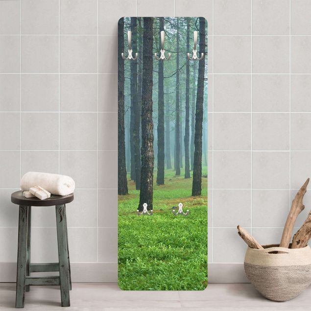 Wall mounted coat rack landscape Deep Forest With Pine Trees On La Palma