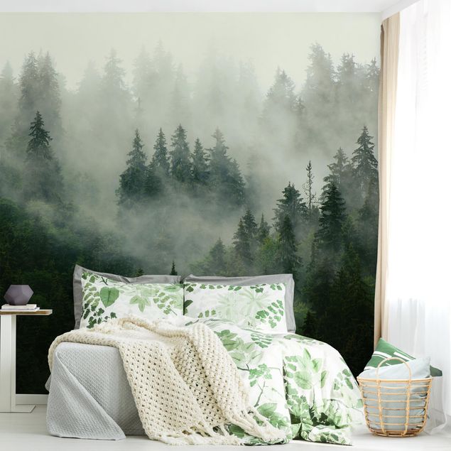 Wallpapers forest Deep Green Fir Forest In The Fog