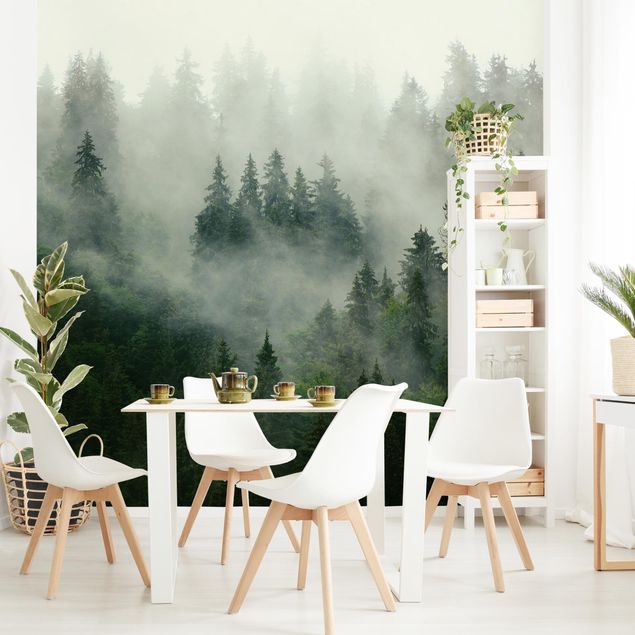 Wallpapers landscape Deep Green Fir Forest In The Fog