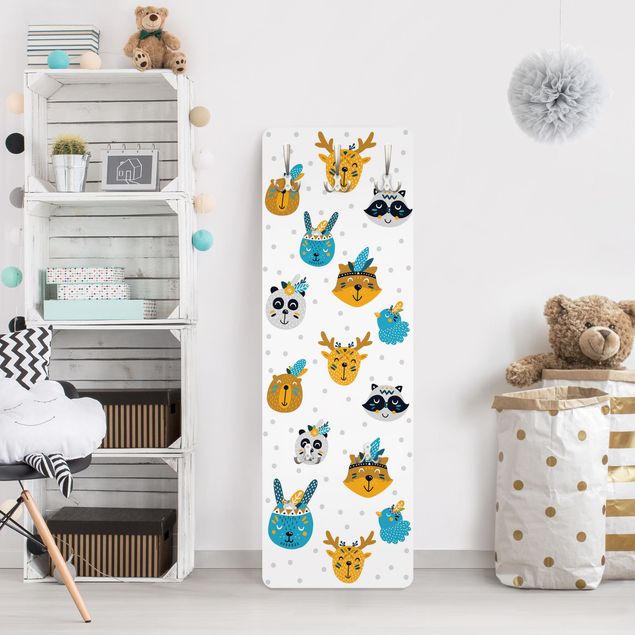 Coat rack patterns Animal Friends With Small Feathered Headdresses