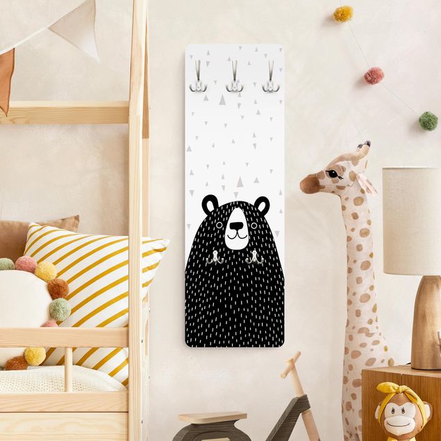 Wall mounted coat rack animals Zoo With Patterns - Bear