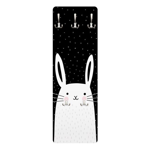 Wall mounted coat rack black Zoo With Patterns - Hase