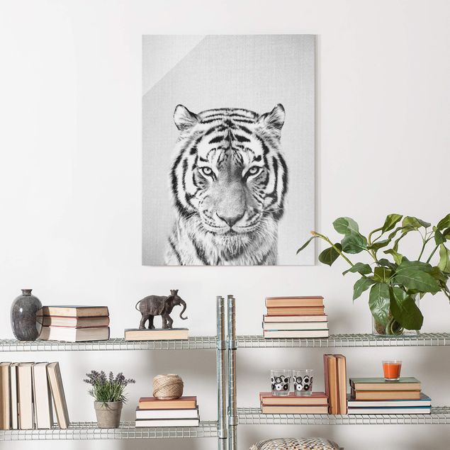 Tiger art print Tiger Tiago Black And White