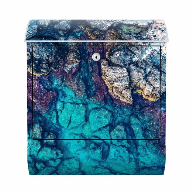 Letterboxes Top View Colourful Rocky Coastline