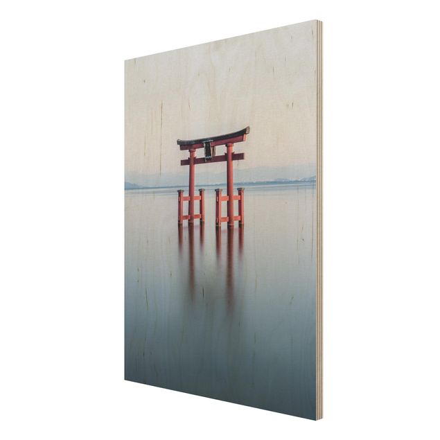 Wood photo prints Torii In Water