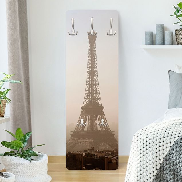 Wall mounted coat rack architecture and skylines Tour Eiffel