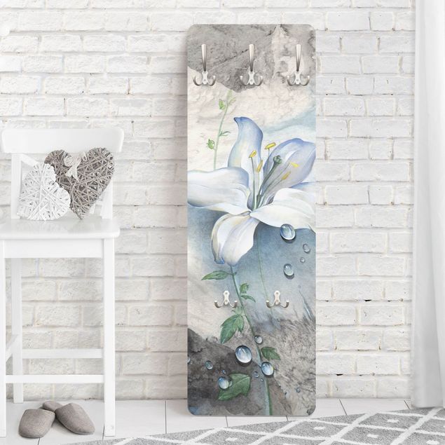 Wall mounted coat rack flower Tears Of A Lily