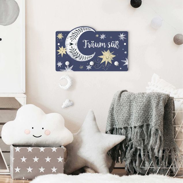 Wall mounted coat rack Dream Cute Moon And Stars