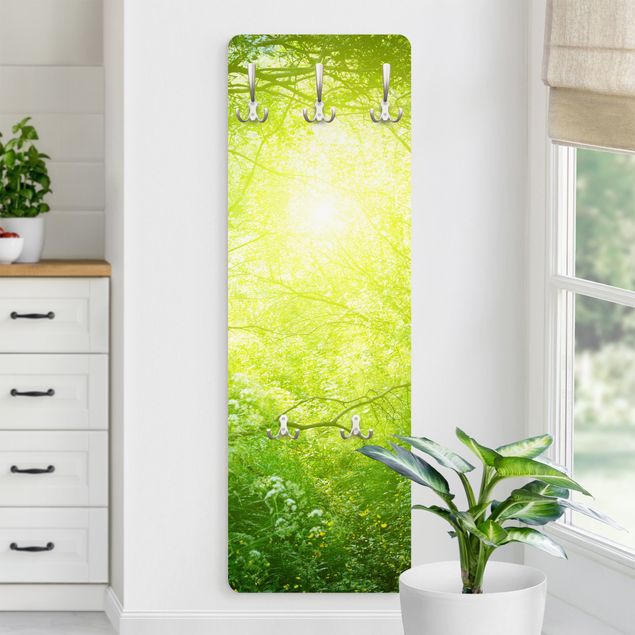 Wall mounted coat rack landscape Magical Forest