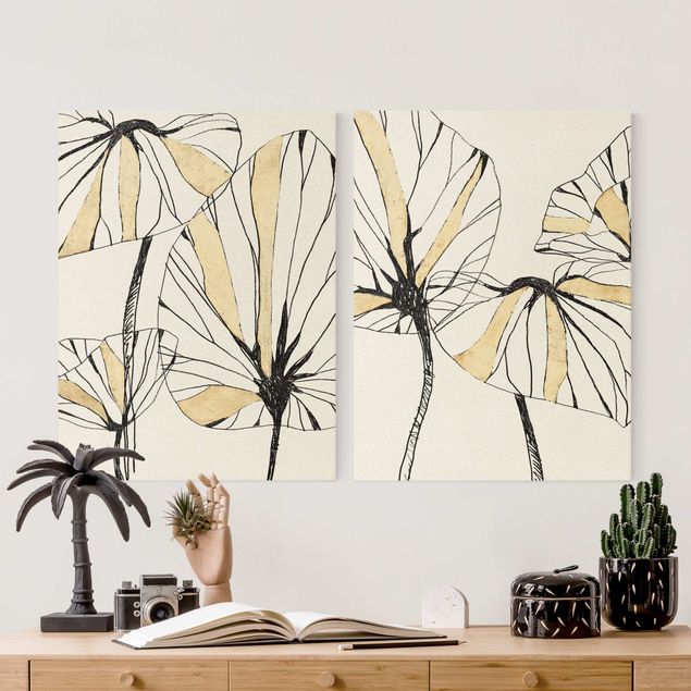 Prints Tropical Leaves With Gold