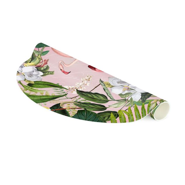 nature mats Tropical Flamingos With Plants In Pink