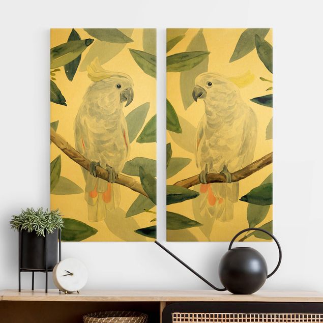 Canvas birds Tropical Cockatoo Set