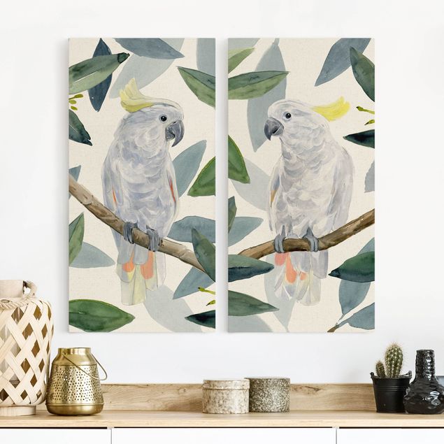 Canvas birds Tropical Cockatoo Set