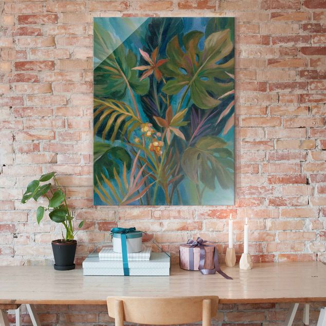 Jungle print Tropical midnight atmosphere