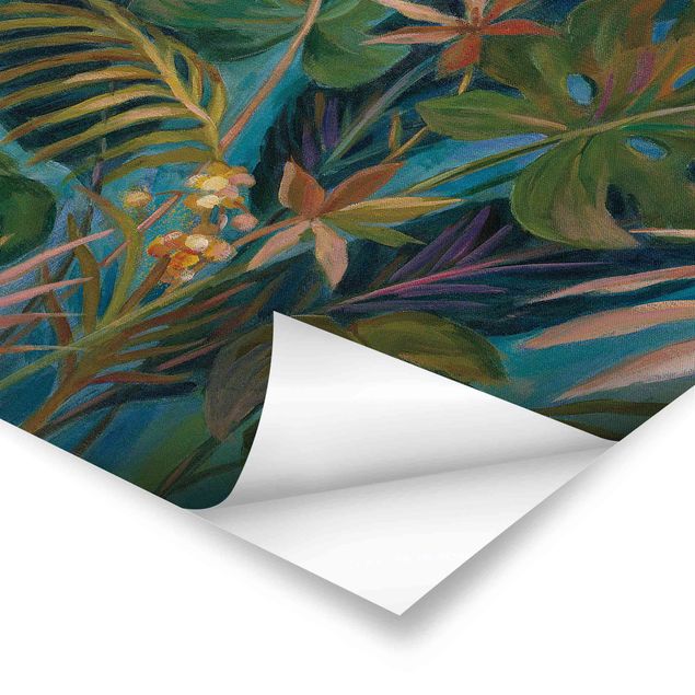 Green canvas wall art Tropical midnight atmosphere