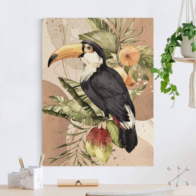 Bird canvas wall art Tropical Birds - Toucan