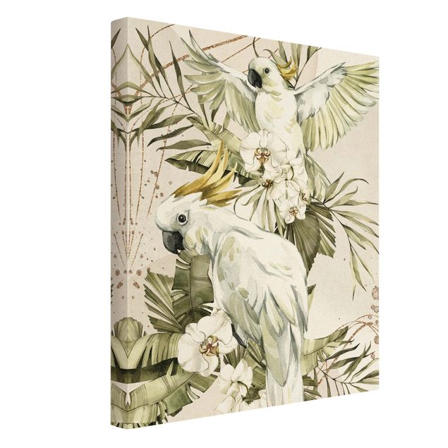 Wall art prints Tropical Birds - White Cockatoes