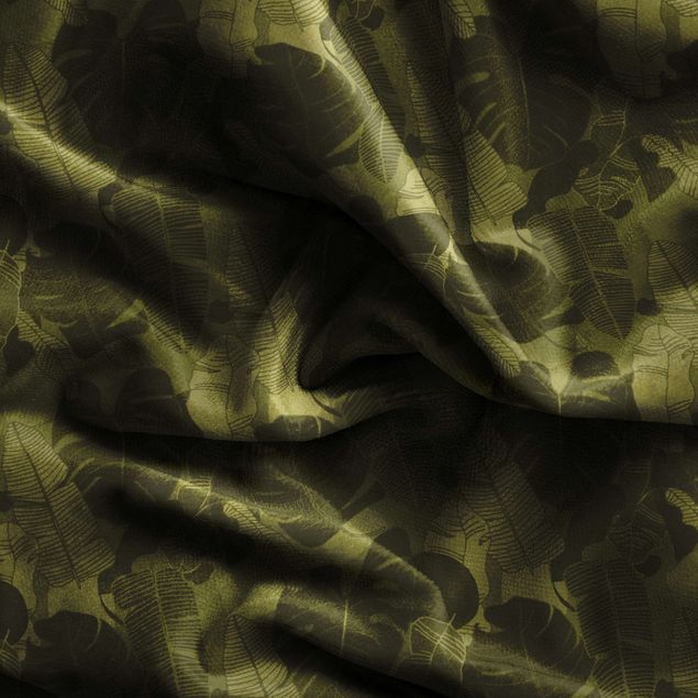 Patterned curtains Tropical Leaf Mix - Olive Green