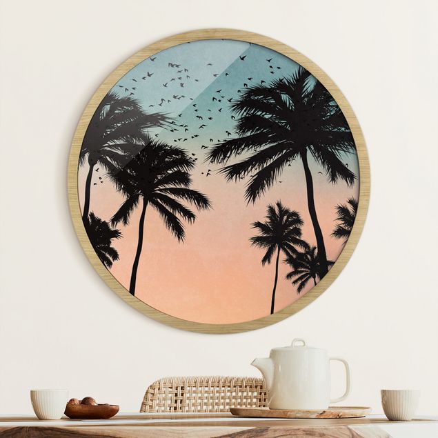 Canvas art Tropical Sunrise In Blue Pink