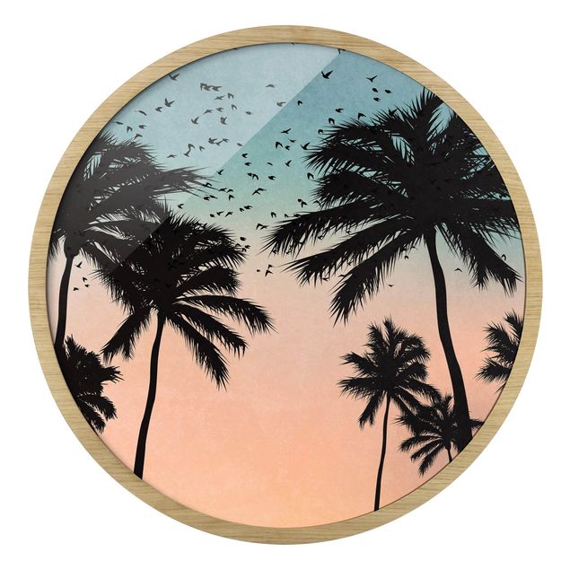 Prints pink Tropical Sunrise In Blue Pink