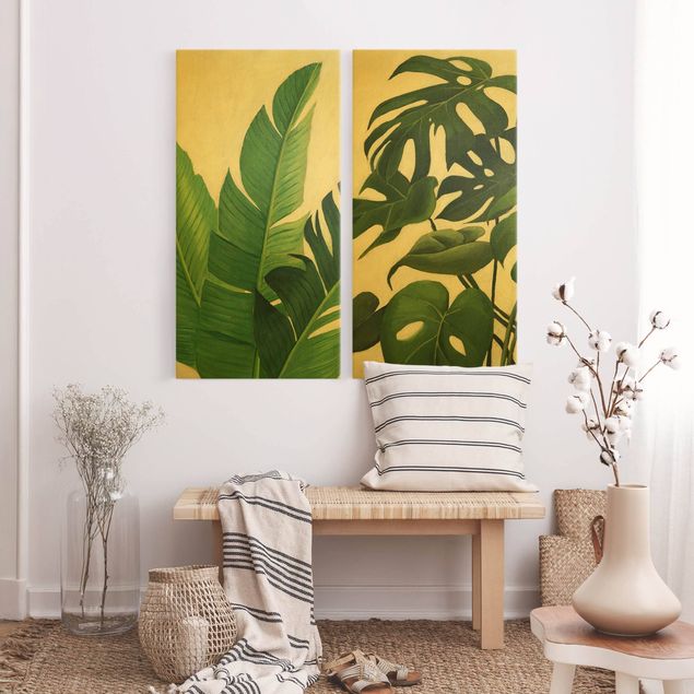Floral canvas Tropical Foliage Duo