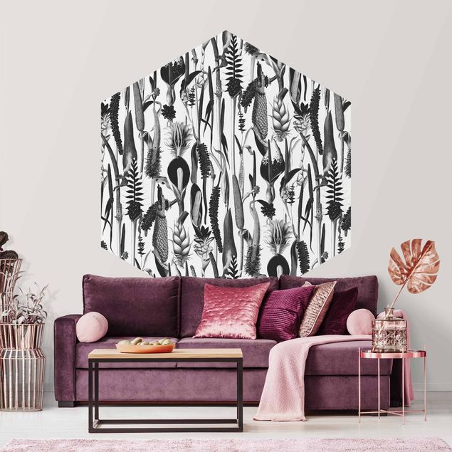Wallpapers patterns Tropical Luxury Pattern Black And White