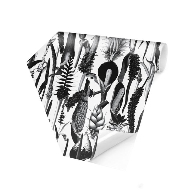 Wallpapers green Tropical Luxury Pattern Black And White