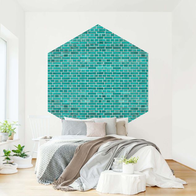 Wallpapers modern Turquoise Brick Wall