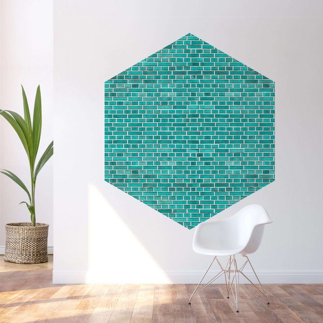 Wallpapers stone Turquoise Brick Wall
