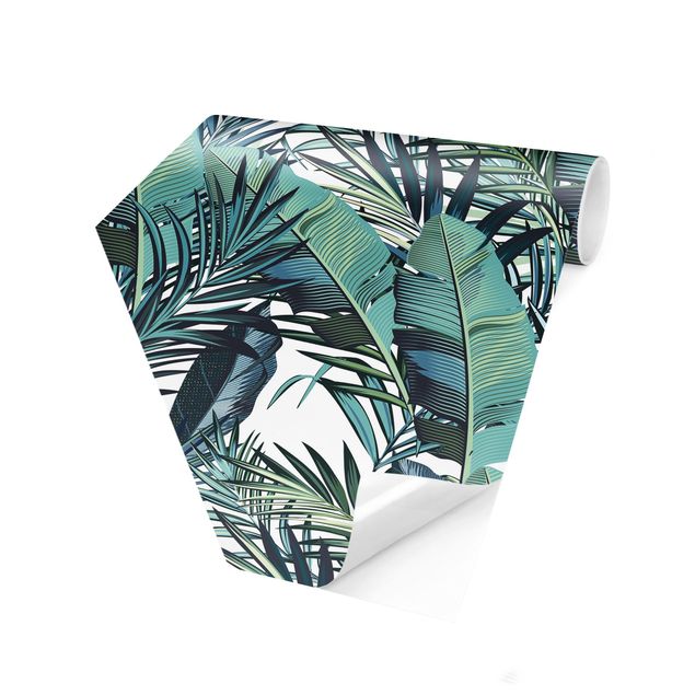 Wallpapers turquoise Turquoise Leaves Jungle Pattern