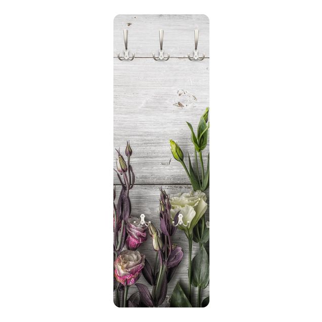 Coat rack grey Tulip Rose Shabby Wood Look