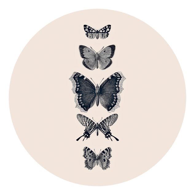 Monika Strigel Art prints Ink Butterflies On Beige Backdrop