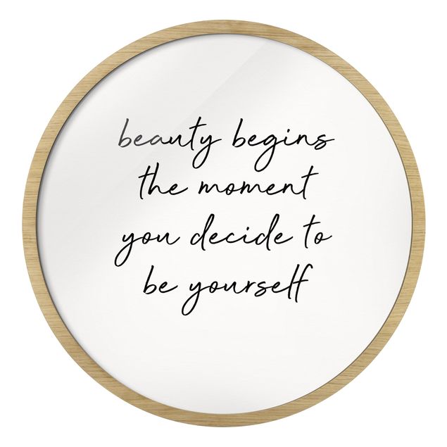 Prints black and white Typography Beauty Begins Quote