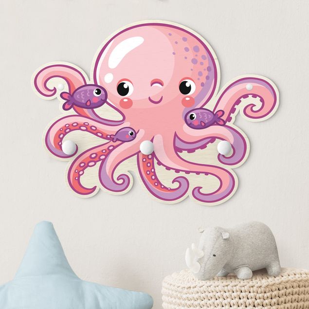 Kids room decor Underwater World - Kraken Purple Pink
