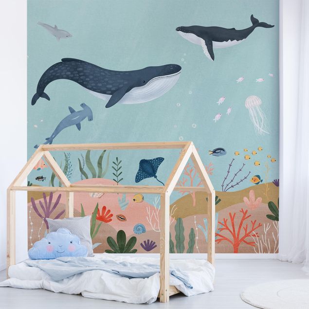 Nursery decoration Underwater World With Colourful Coral Reef