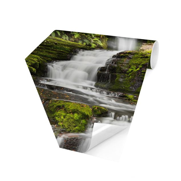 Hexagonal wallpapers Upper Mclean Falls In New Zealand