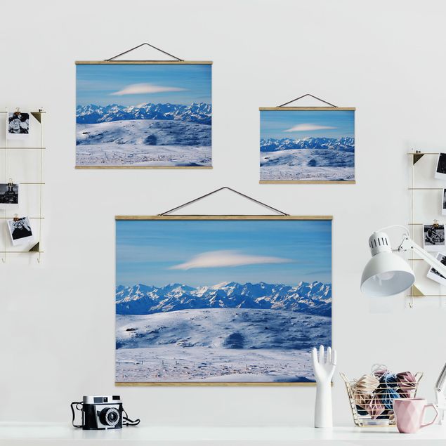 Prints blue Snowy Mountain Landscape