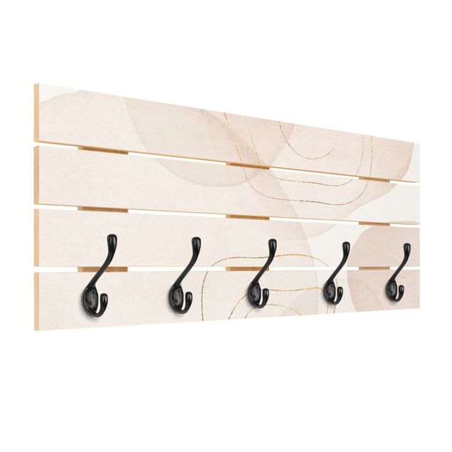 Wall coat rack Playful Impression With Golden Lines