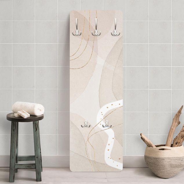 Wall mounted coat rack patterns Playful Impression With White Line