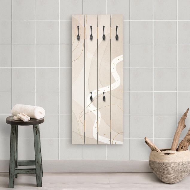 Shabby chic coat rack Playful Impression With White Line