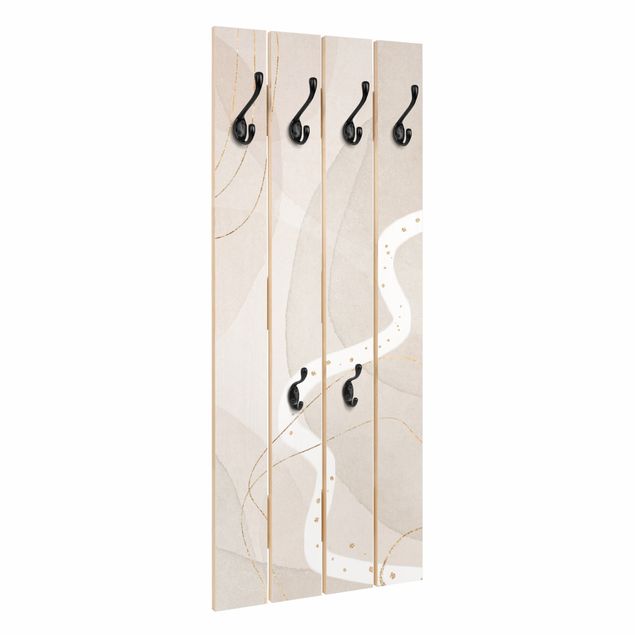Wall mounted coat rack Playful Impression With White Line