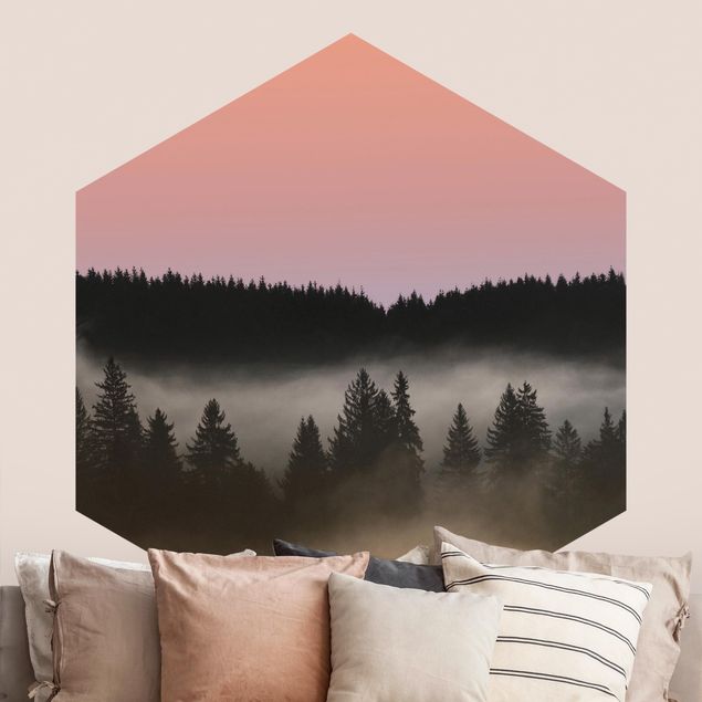 Contemporary wallpaper Dreamy Foggy Forest