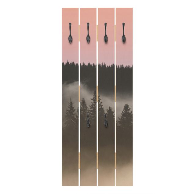 Wall mounted coat rack Dreamy Foggy Forest