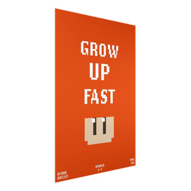 Red art prints Video Game Grow Up Fast In Red