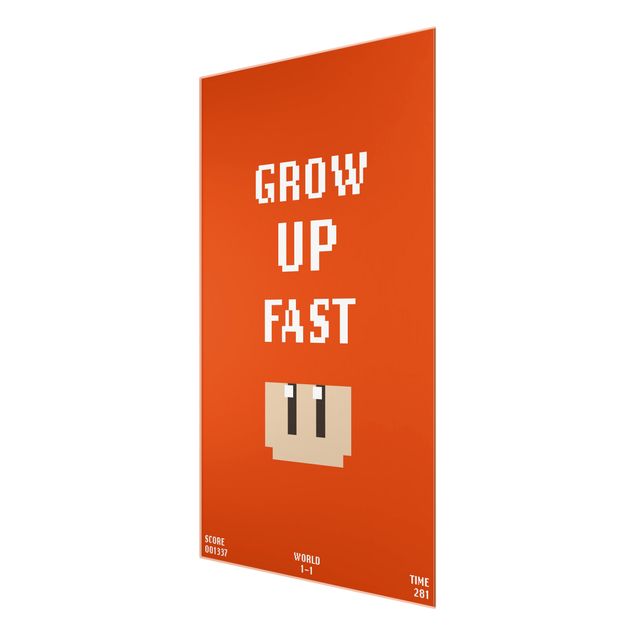 Glas Magnetboard Video Game Grow Up Fast In Red