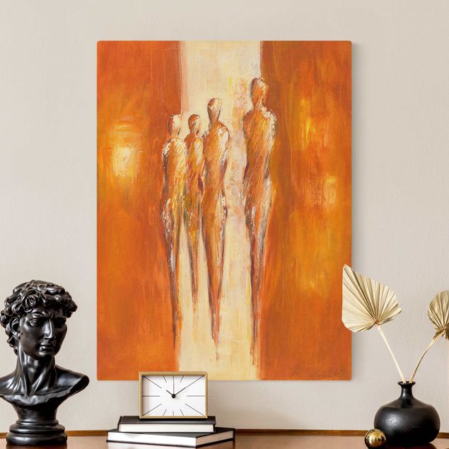 Art prints Four Figures In Orange 02