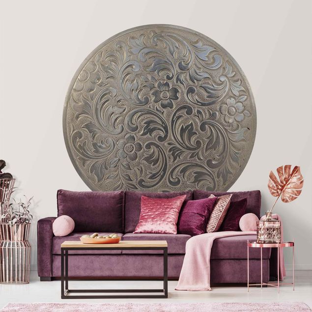 Wallpapers modern Victorian Flower Ornamentation In Circle