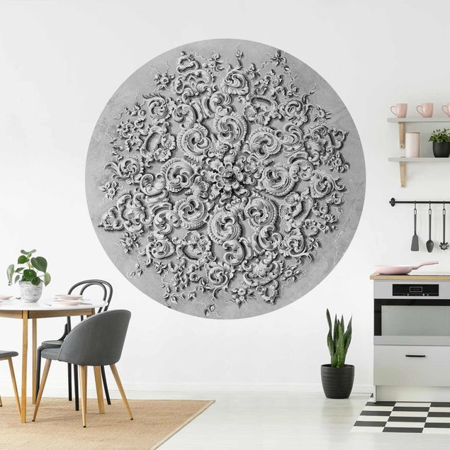 Wallpapers ornaments Victorian Ornamentation With Patina In Black And White